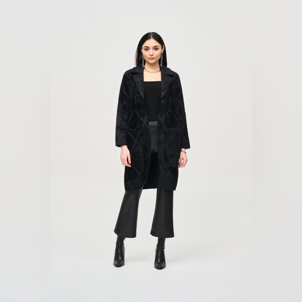 🌙 B49 - Joseph Ribkoff Elegant Black Long Coat